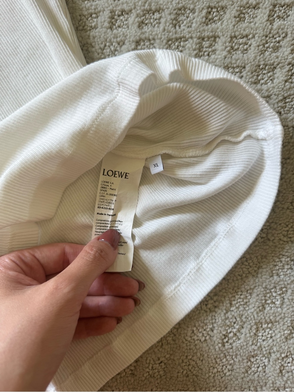 Loewe White Ribbed Tank Top - Picture 3 of 4